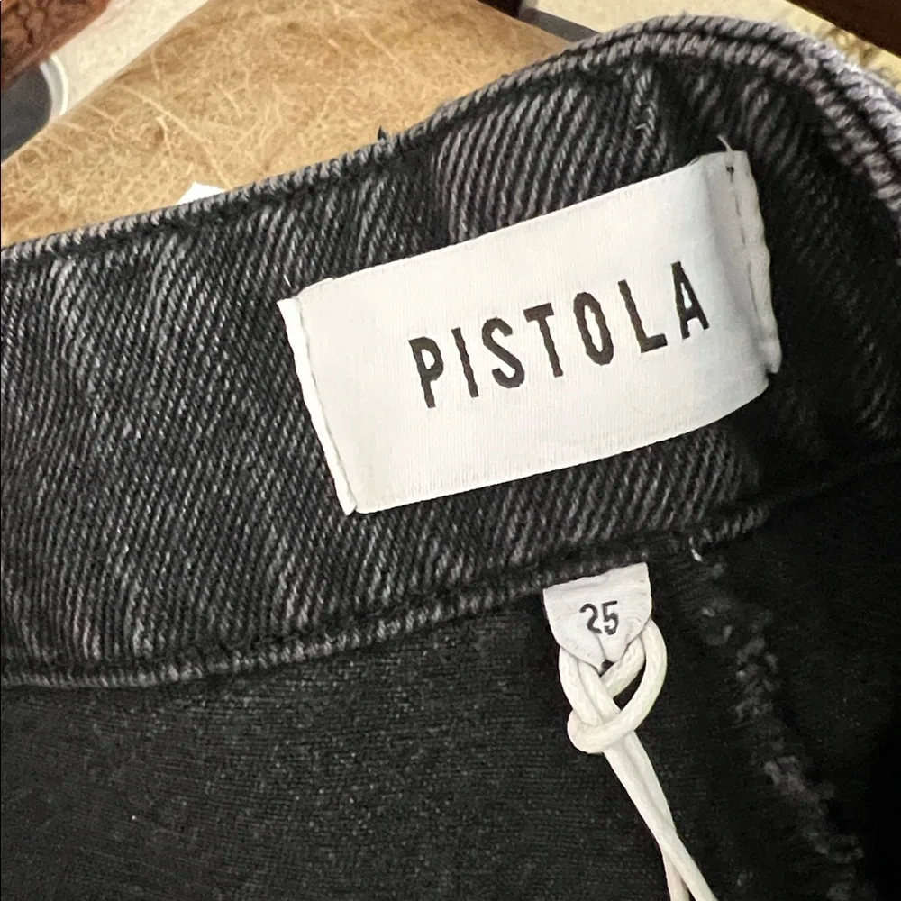 NEW Pistola Size 25 Lottie High Rise Relaxed‎ Bowed Barrel Jeans In Zen
